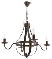 Lampa wisząca sufitowa świecznik czarna stare złoto ELEN NEGRO 11-361