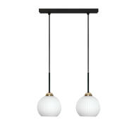 LAMPA SUFITOWA WISZĄCA CZARNA KLOSZ SZKLANY BIAŁY FIONA 14-998