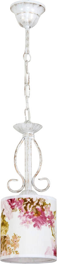 Lampa wisząca sufitowa biała stare złoto abażur MORGAN 9-885