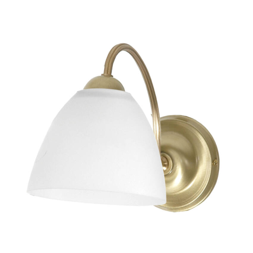 LAMPA ŚCIENNA, KINKIET, KLOSZ BIAŁY MARABEL 13-383