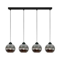 LAMPA SUFITOWA WISZĄCA CZARNA KLOSZ SZKLANY GRAFITOWY SFERA 15-051