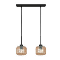 LAMPA SUFITOWA WISZĄCA CZARNA KLOSZ SZKLANY BURSZTYNOWY BEKA AMBER 15-018