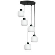 LAMPA SUFITOWA WISZĄCA CZARNA KLOSZ SZKLANY BIAŁY BEKA BIANCO 14-960