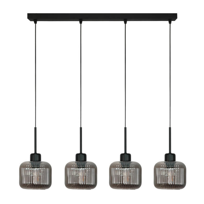LAMPA SUFITOWA WISZĄCA CZARNA KLOSZ SZKLANY GRAFIT BEKA GREY 15-001