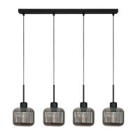 LAMPA SUFITOWA WISZĄCA CZARNA KLOSZ SZKLANY GRAFIT BEKA GREY 15-001