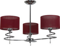 Plafon sufitowy chrom z kryształkami abażur czerwony QUEEN RED 12-642