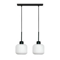 LAMPA SUFITOWA WISZĄCA CZARNA KLOSZ SZKLANY BIAŁY BEKA BIANCO 14-968
