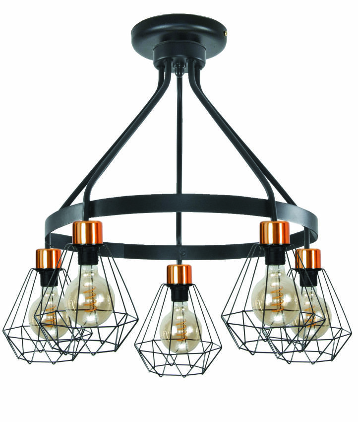 Plafon sufitowy industrialny loft czarny AMARAL 14-580
