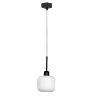 LAMPA SUFITOWA WISZĄCA CZARNA KLOSZ SZKLANY BIAŁY BEKA BIANCO 14-965