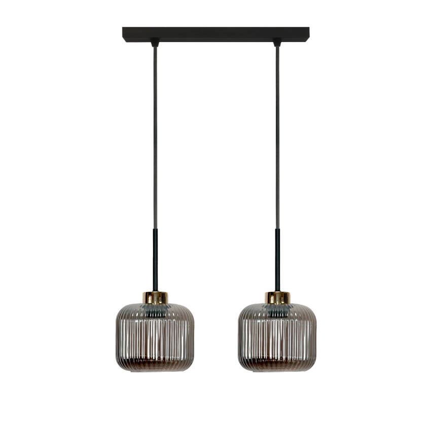 LAMPA SUFITOWA WISZĄCA CZARNA KLOSZ SZKLANY GRAFIT KORN 14-978