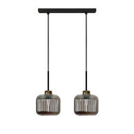 LAMPA SUFITOWA WISZĄCA CZARNA KLOSZ SZKLANY GRAFIT KORN 14-978