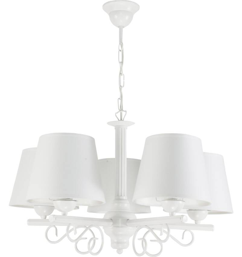 Lampa wisząca sufitowa biała stare złoto abażur biały NOMADA 14-750