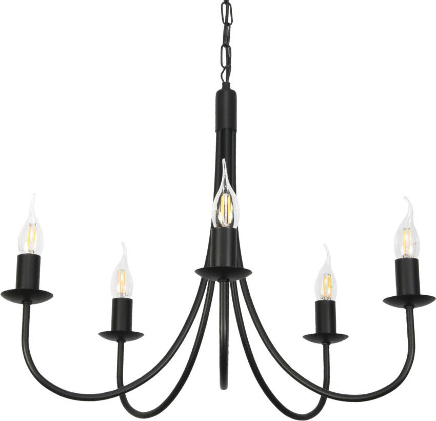 Tradycyjna lampa wisząca sufitowa świecznik czarna  LUMEN NEGRO 14-880