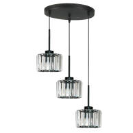 LAMPA SUFITOWA WISZĄCA CZARNA KLOSZ SZKLANY OMENA 14-952