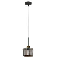 LAMPA SUFITOWA WISZĄCA CZARNA KLOSZ SZKLANY GRAFIT KORN 14-975