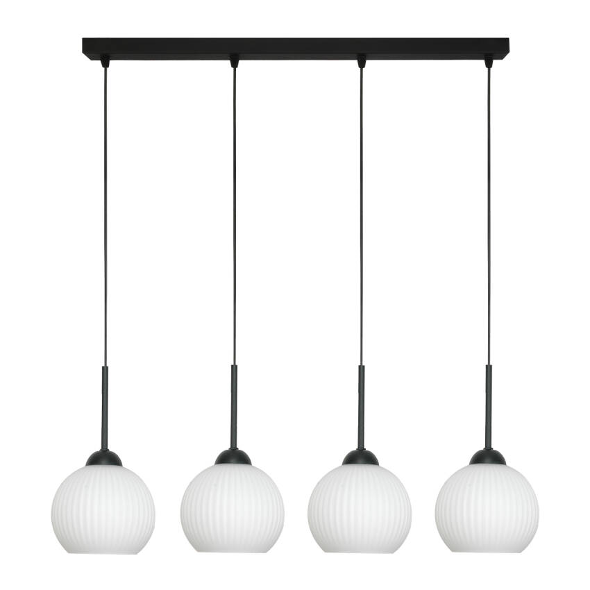 LAMPA SUFITOWA WISZĄCA CZARNA KLOSZ SZKLANY BIAŁY FIONA 14-981