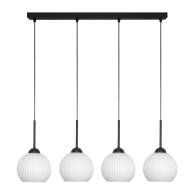 LAMPA SUFITOWA WISZĄCA CZARNA KLOSZ SZKLANY BIAŁY FIONA 14-981