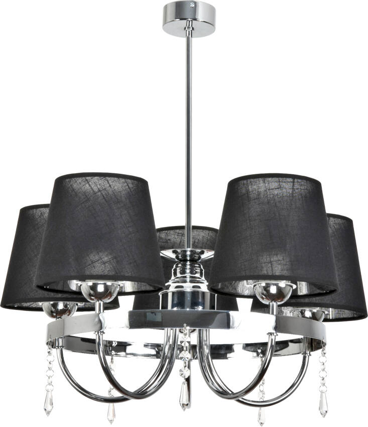 Plafon sufitowy chromowany abażur czarny DIANA NEGRO 12-420