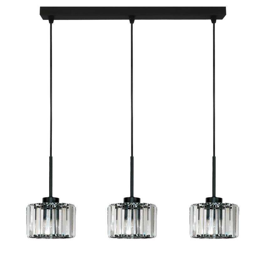 LAMPA SUFITOWA WISZĄCA CZARNA KLOSZ SZKLANY OMENA 14-954