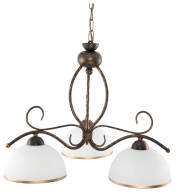 Lampa wisząca sufitowa czarna stare złoto klosz biały GOMERA 9-982