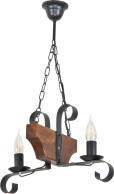 Lampa wisząca klasyczna świecznik drewniana NIKOLAS 11-978