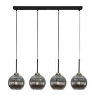 LAMPA SUFITOWA WISZĄCA CZARNA KLOSZ SZKLANY GRAFITOWY PION 15-021