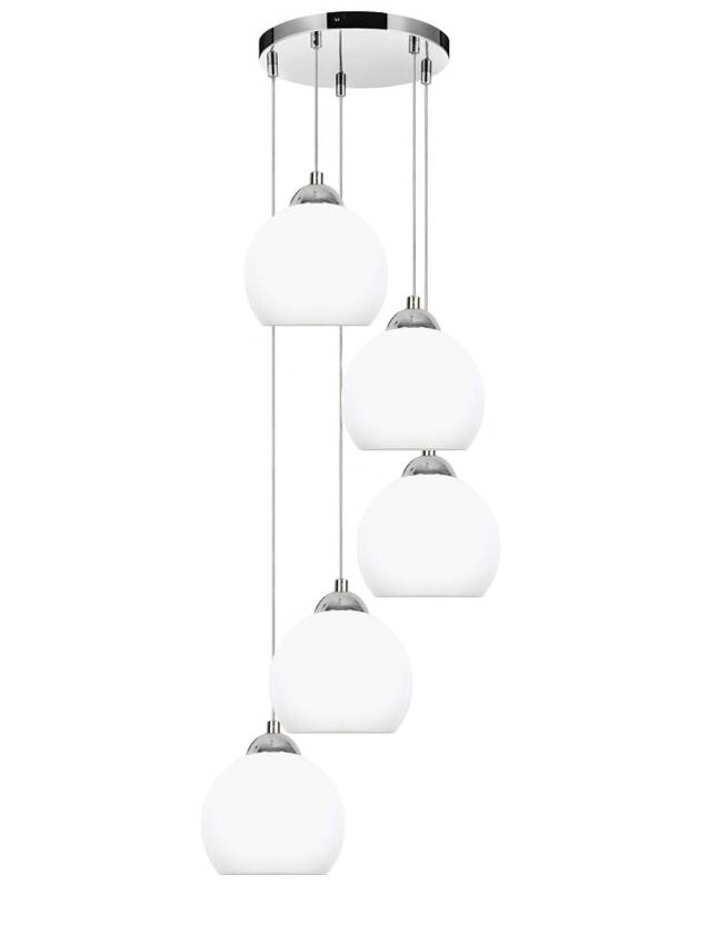 Lampa wisząca sufitowa chrom klosz biały OLEX 13-680