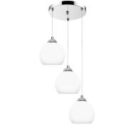 Lampa wisząca sufitowa chrom klosz biały OLEX 13-682