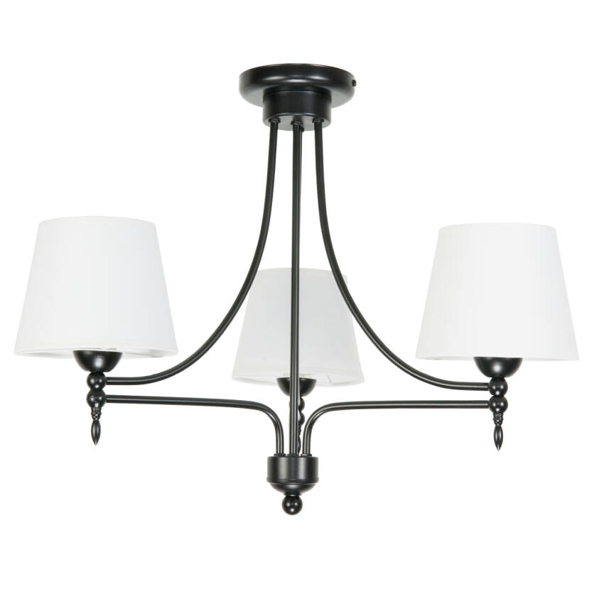 Lampa wisząca sufitowa biała abażur czarny ARTURO NEGRO 11-992