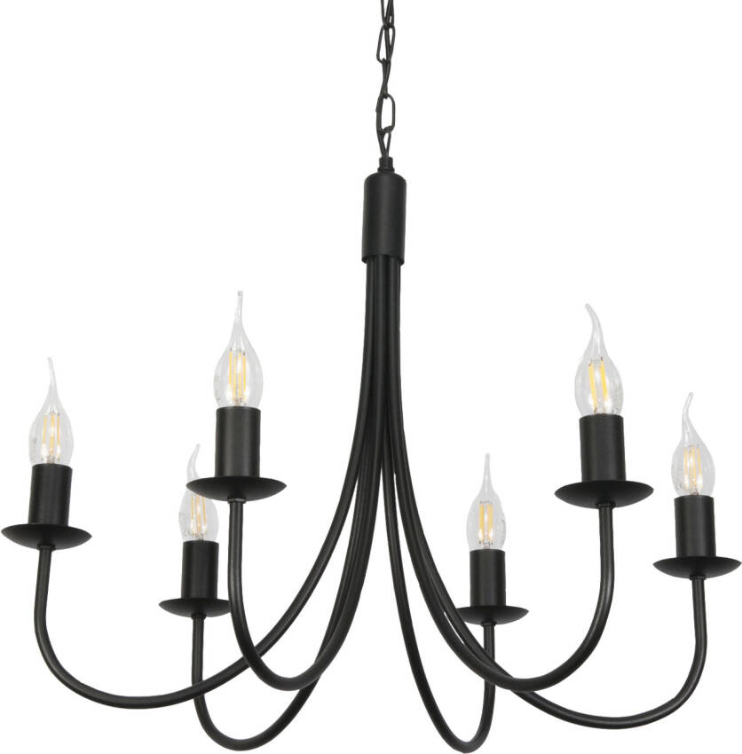 Tradycyjna lampa wisząca sufitowa świecznik czarna  LUMEN NEGRO 14-886