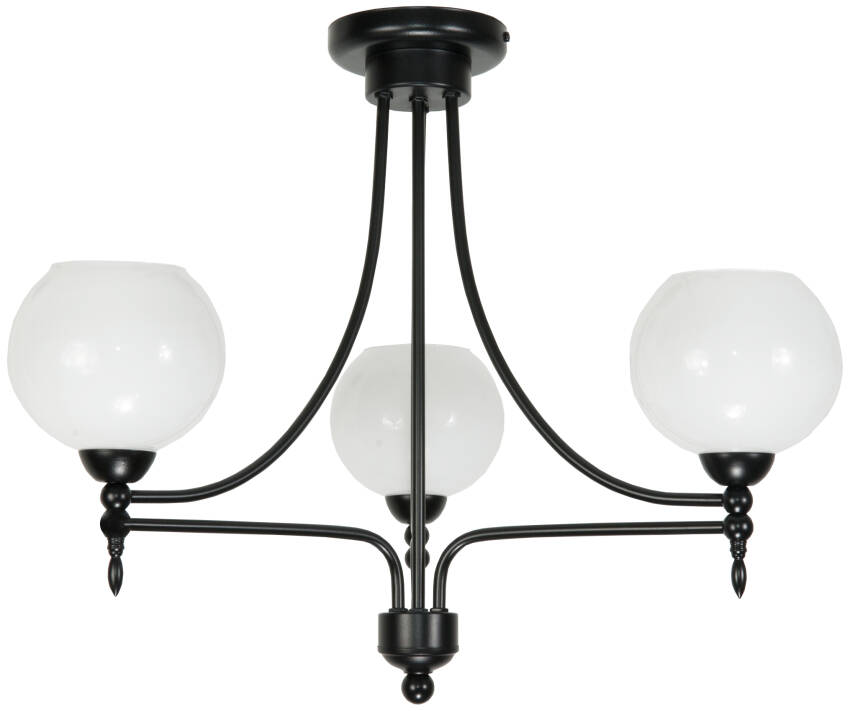Lampa wisząca sufitowa biała abażur czarny BORIS 14-712