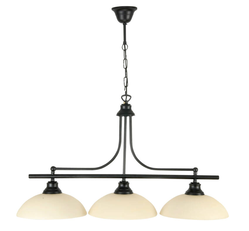 Lampa wisząca sufitowa czarna  klosz kremowy ORION 7-732