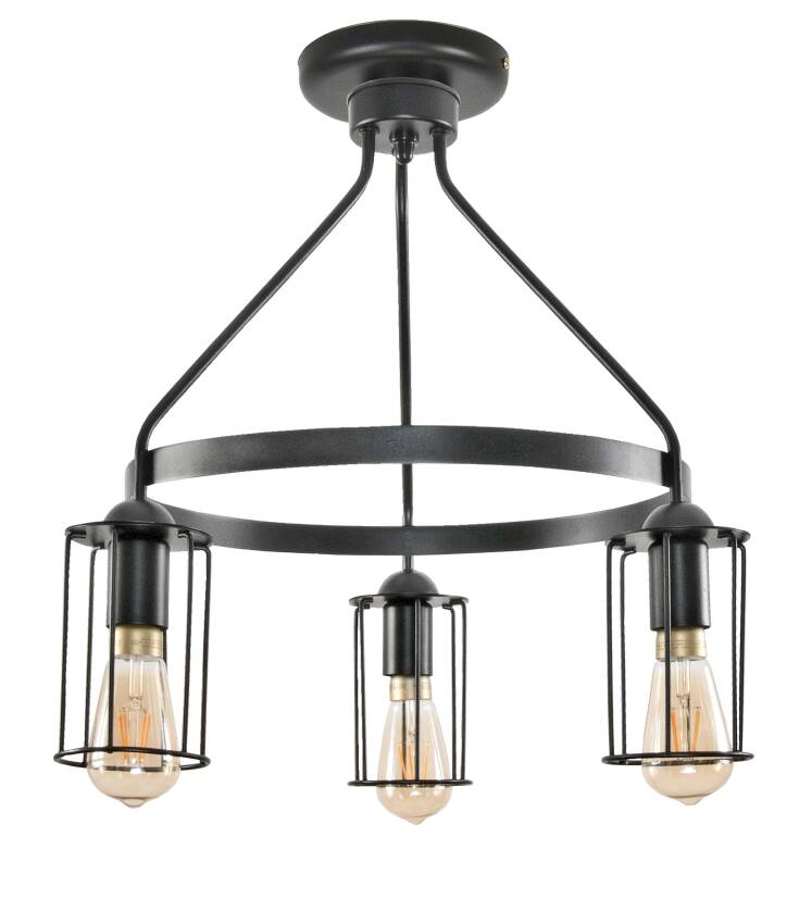 Lampa wisząca sufitowa industrialna loft czarna HAVEL II 14-342
