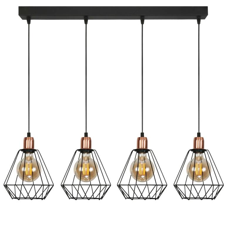 Lampa wisząca sufitowa industrialna loft czarna TARIS 14-501