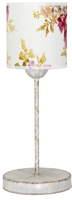 Lampa stołowa biała stare złoto abażur MORGAN 9-886