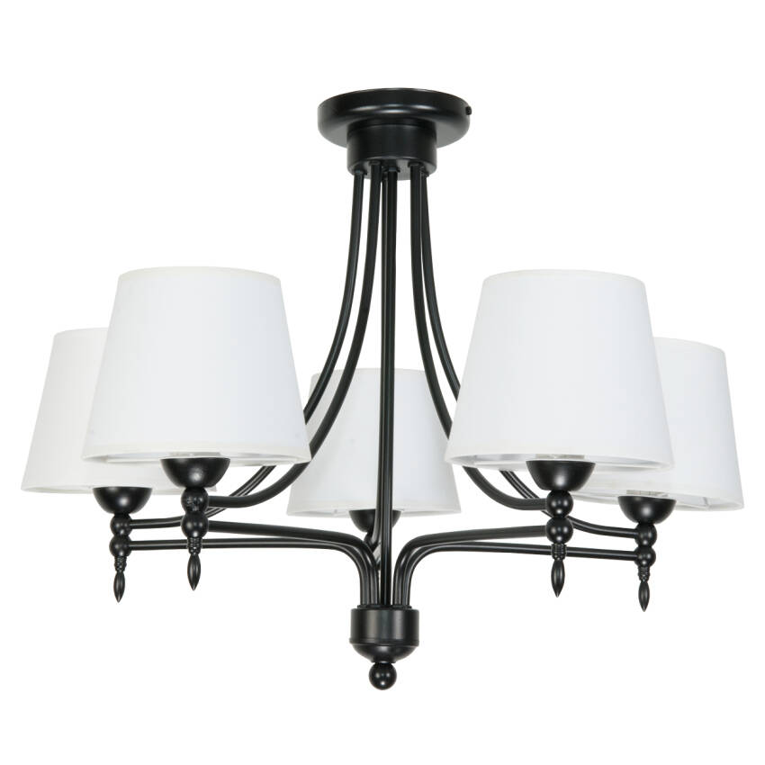 Lampa wisząca sufitowa biała abażur czarny ARTURO NEGRO 11-990