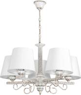 Lampa wisząca sufitowa biała stare złoto abażur biały METTE 9-890