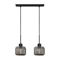 LAMPA SUFITOWA WISZĄCA CZARNA KLOSZ SZKLANY GRAFIT BEKA GREY 15-008