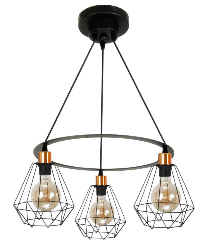 Lampa wisząca sufitowa industrialna loft czarna ITZA 14-362