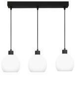 Lampa wisząca sufitowa czarna klosz biały KATARA 14-172